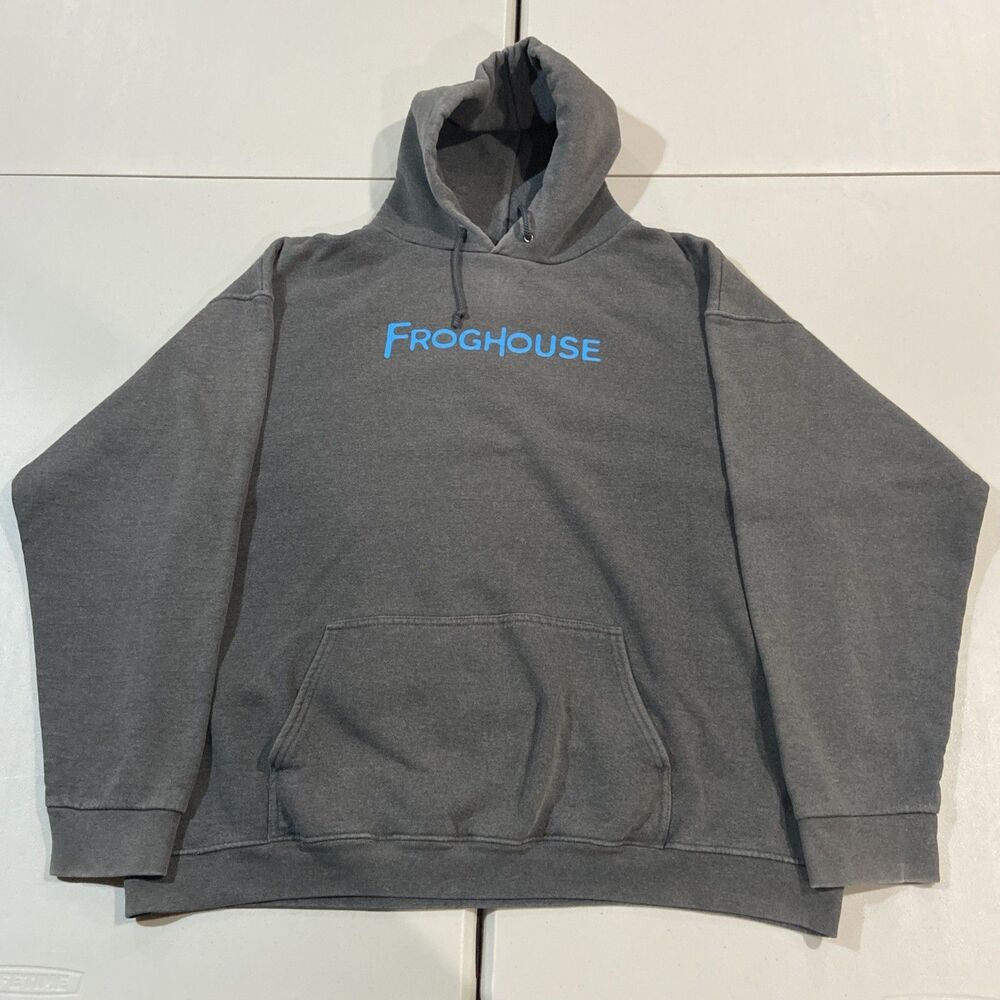 Vintage Y2K The Frog House Hoodie Newport Beach Surf Graphic Sweatshirt 2XL
